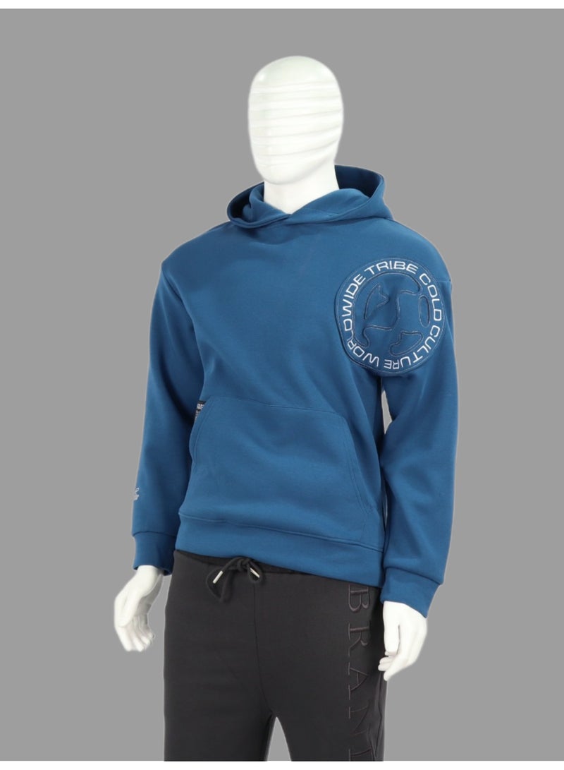 Red Planet The elegant hoodie: A work of art with distinctive details and exceptional comfort. Distinctive and sophisticated - Blue - Image 3